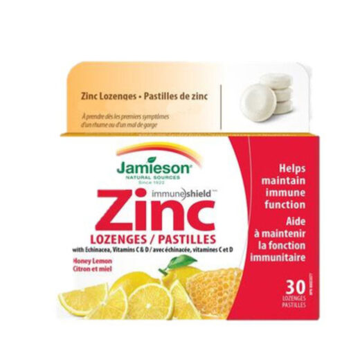 Jamieson Immune Shield Zinc Lozenges with Vitamin and Mineral - Honey Lemon - 30s