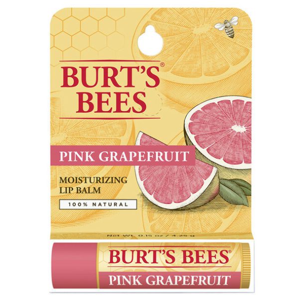 Burt’s Bees 100% Natural Moisturizing Lip Balm, Pink Grapefruit