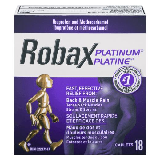 Robax Platinum back & muscle pain ibuprofen and methocarbamol caplets 18un