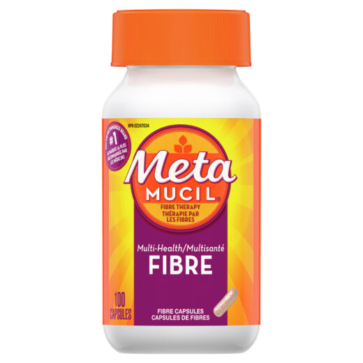 Metamucil, Daily Psyllium Husk Powder Supplement, 3-in-1 Fibre for Digestive Health, Capsules, 100 Count