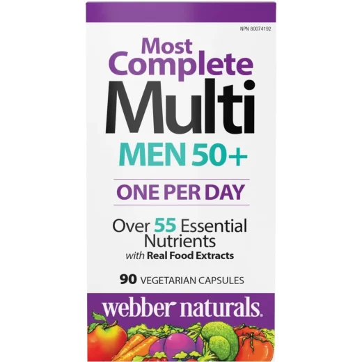 Webber Naturals Most Complete Multivitamin for Men 50+, 90 Vegetarian Capsules