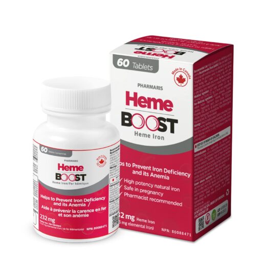 Hemeboost 11.6mg (232mg Heme Iron) I 60 Tablets I High Potency Natural Iron Supplement