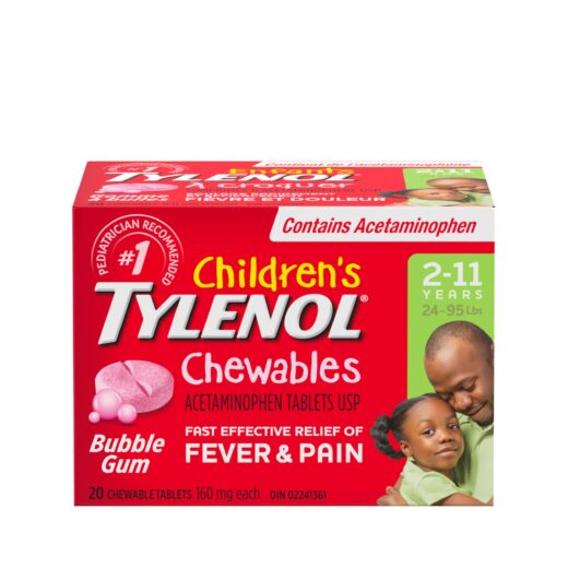 Tylenol Children's 2-11 Years Chewable Bubble Gum 160 mg Acetaminophen, 20 Tab