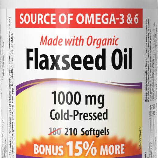 Webber naturals Flaxseed Oil 1000 mg - 210 Softgels