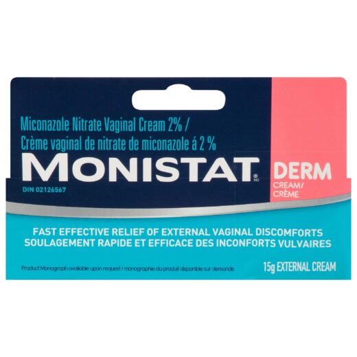 Monistat Vaginal Derm Cream Fast Effective Relief of Vaginal Yeast Infections - 15g -