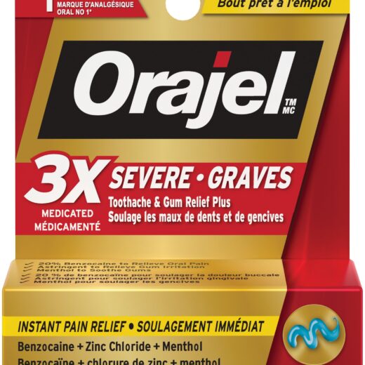 Orajel fast-acting gel severe for Toothache & Gum Pain: 3X medicated Severe 7g