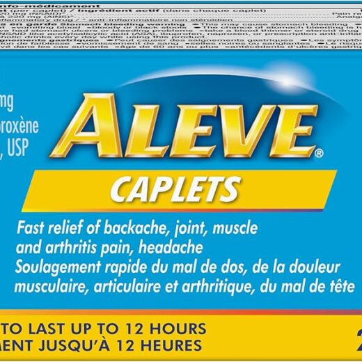 ALEVE Pain Relief Caplets, Up To 12-Hour Relief, Naproxen Sodium 220mg, 24 Caplets