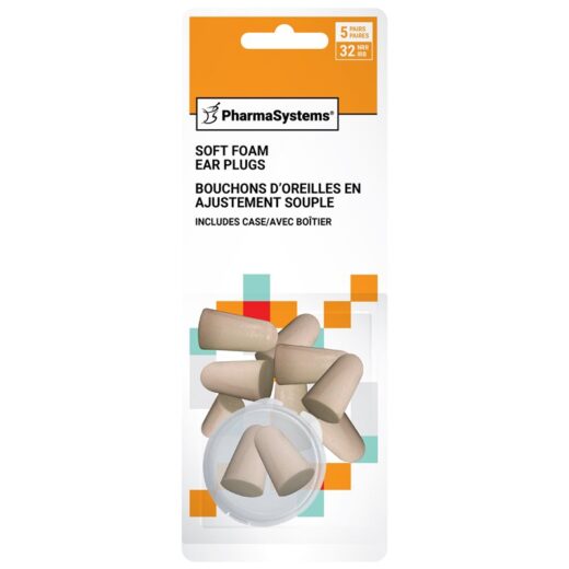 PharmaSystems Soft Foam Ear Plugs 5 Pears