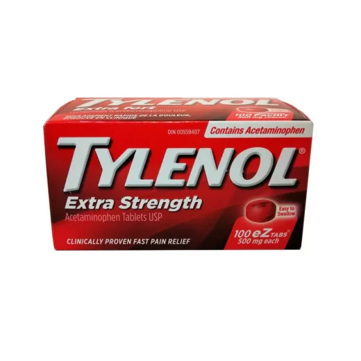 Tylenol Extra Strength Acetaminophen 500mg (100 eZ Tablets)