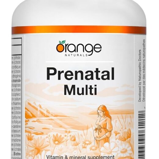 Orange Naturals - Prenatal Multivitamin for Women, 90 Caps 22-Day Supply - Provides Essential Nutrients for Healthy Pregnancy - Supports Development of Bones, Eyes, Nerves & Immune System in the Fetus