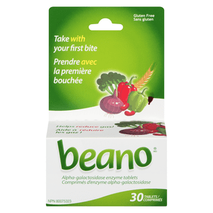 Beano Tablets, Digestive Enzyme Supplements for Gas Relief - 30 Count
