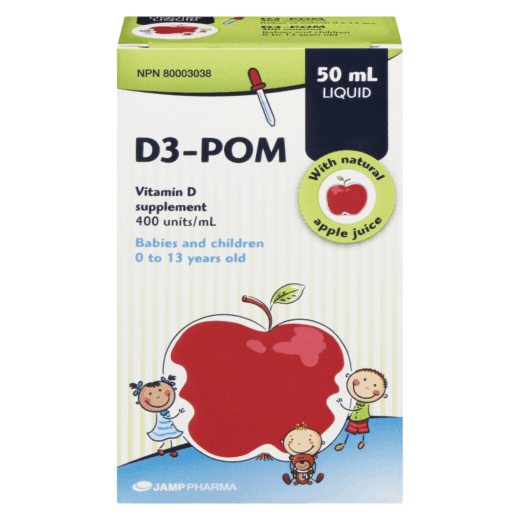 Jamp Pharma D3-Pom Vitamin D Supplement liquid for babies and children Ages 0-13 50ml