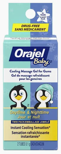 Orajel Baby Daytime and Nighttime Drug-Free Cooling Gels for gums, 2 x 5.1g