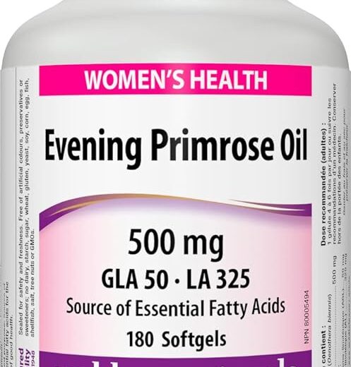 Webber Naturals Evening Primrose Oil 500 mg, 180 Softgels