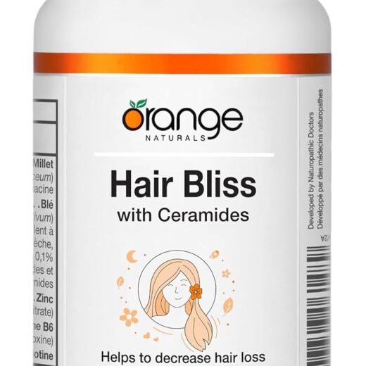 Orange Naturals Hair Bliss Hair Supplements, Made in Canada, 30 Softgels