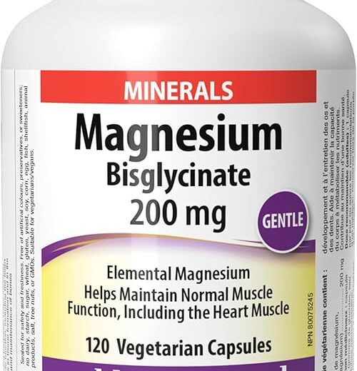 Webber Naturals Magnesium Bisglycinate 200 mg, 120 Capsules
