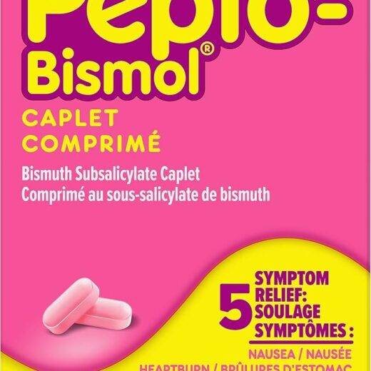 Pepto Bismol Caplets, Upset Stomach Relief, Diarrhea Relief, Heartburn, Nausea, Indigestion, Upset Stomach, 40 Count