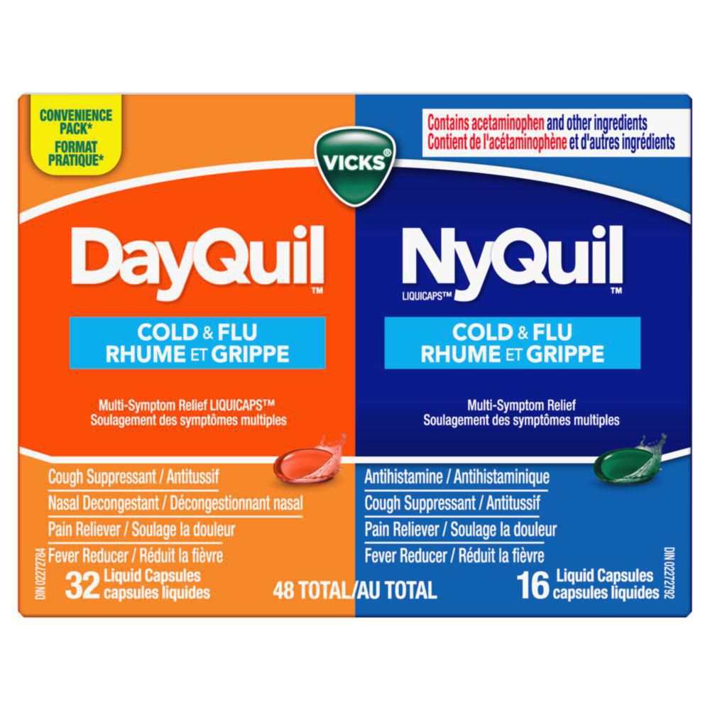 VICKS NYQUIL/DAYQUIL COLD&FLU COMBO 32D+16N