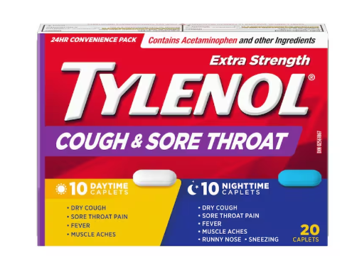TYLENOL COUGH&SORE THROAT DAY/NIGHT 10+10