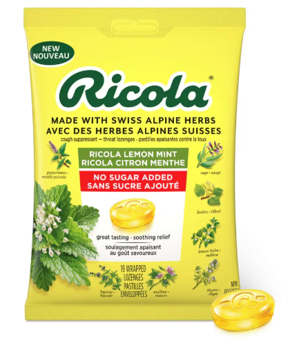 RICOLA LOZ LEMON MINT NSA BAG 19