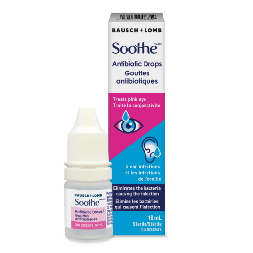 BAUSCH & LOMB SOOTHE DROPS ANTIBIOTIC EYES&EARS 10M